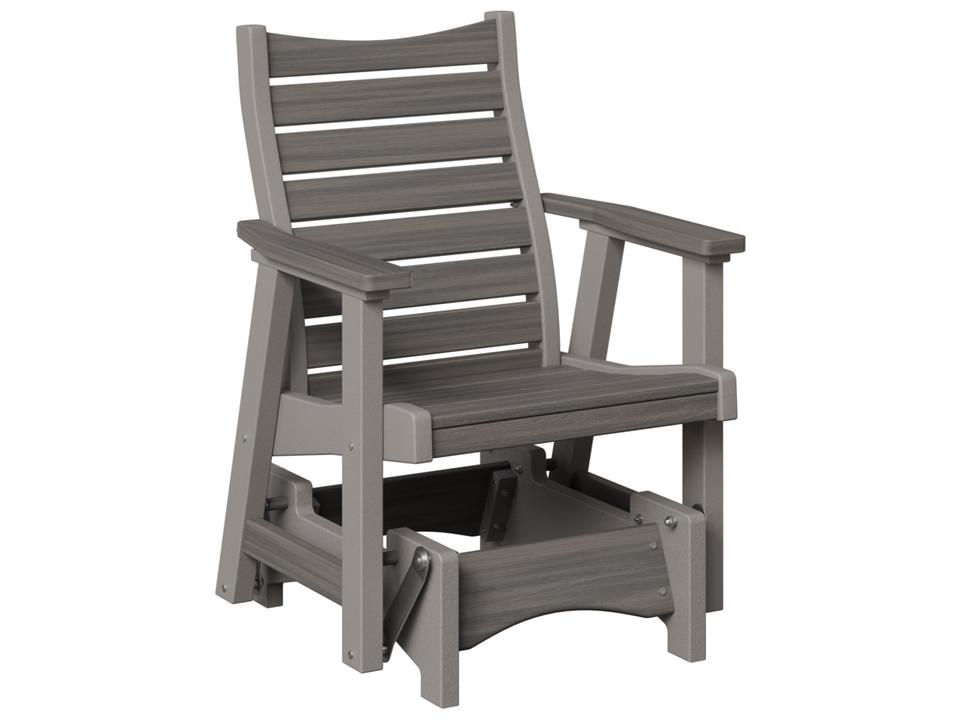 Bristol Single Glider Outdoor Accent Chair in Poly Lumber