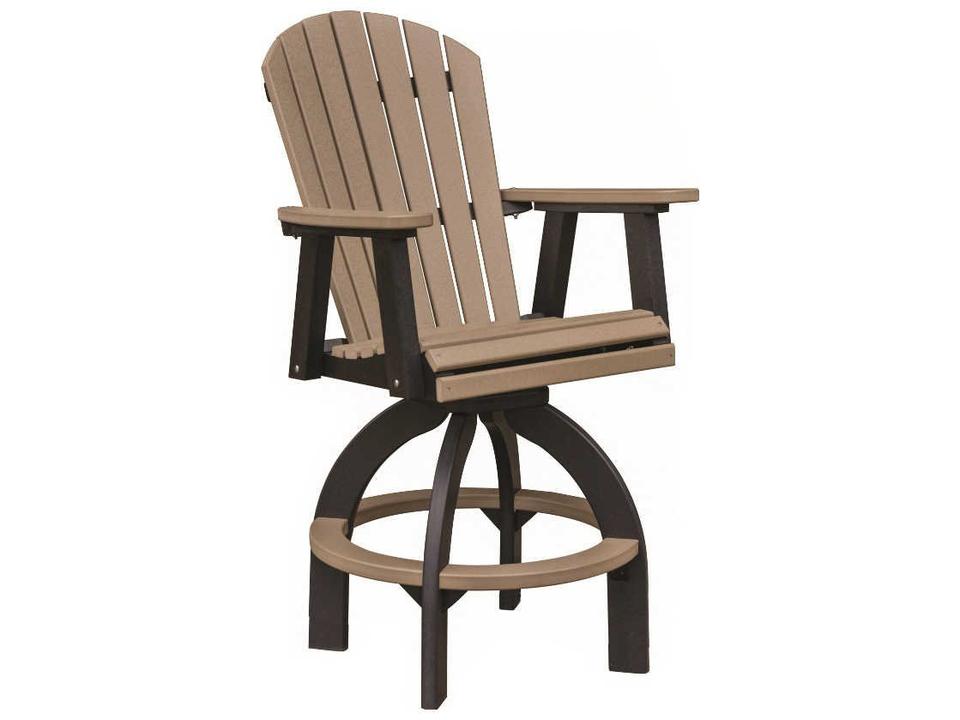Comfo-Back Swivel Bar Height Arm Chair in Poly Lumber