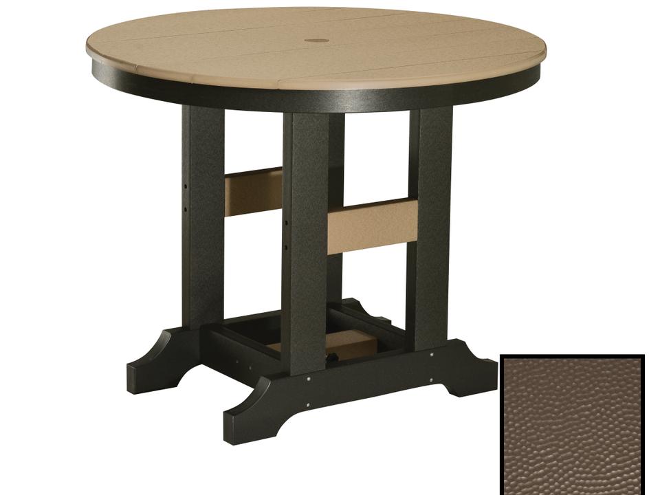 Garden Classic 38 Inch Round Bar Table with Hammered Top