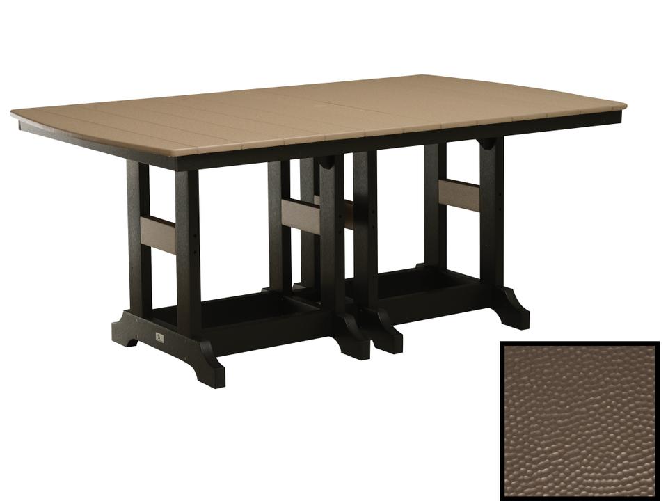 Garden Classic Hammered Top 44x72 Inch Rectangular Bar Table