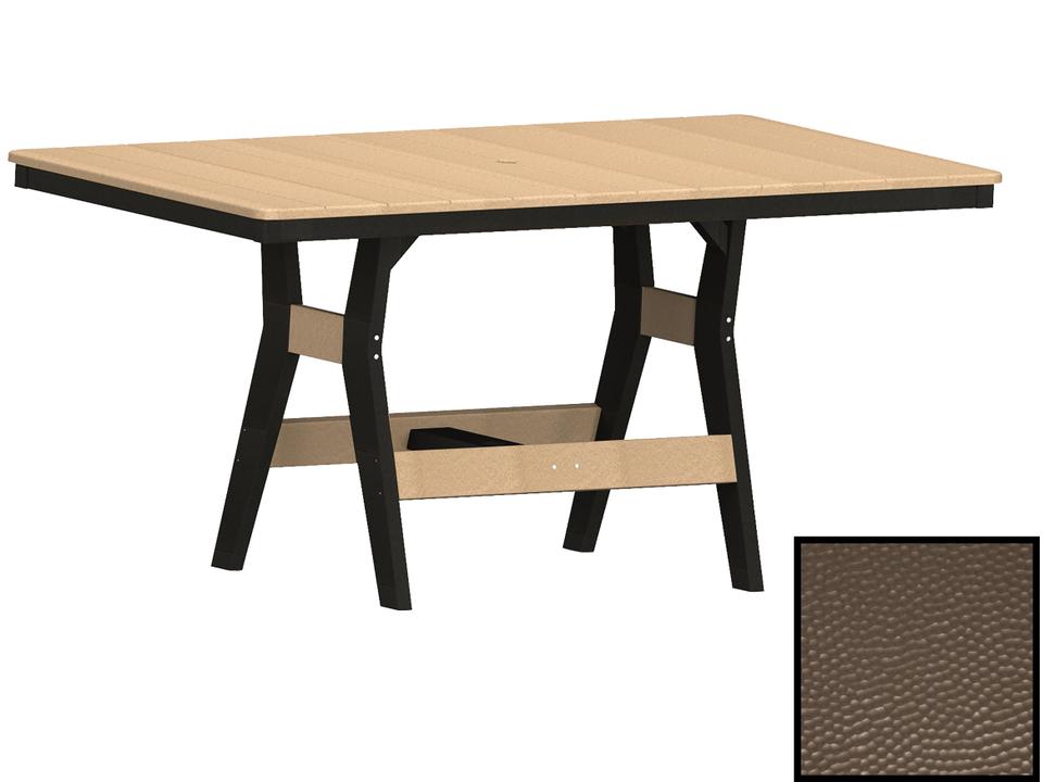 Harbor 33x66 Inch Rectangular Bar Height Table with Hammered Top