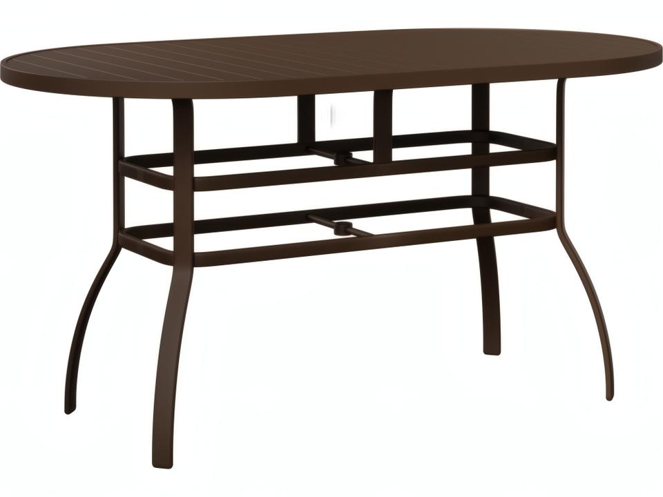 Murphy 76-Inch Oval Aluminum Bar Table in Dark Finish