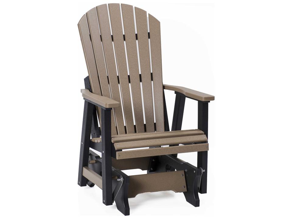 Comfo-Back HDPE Single Glider in Weatherwood