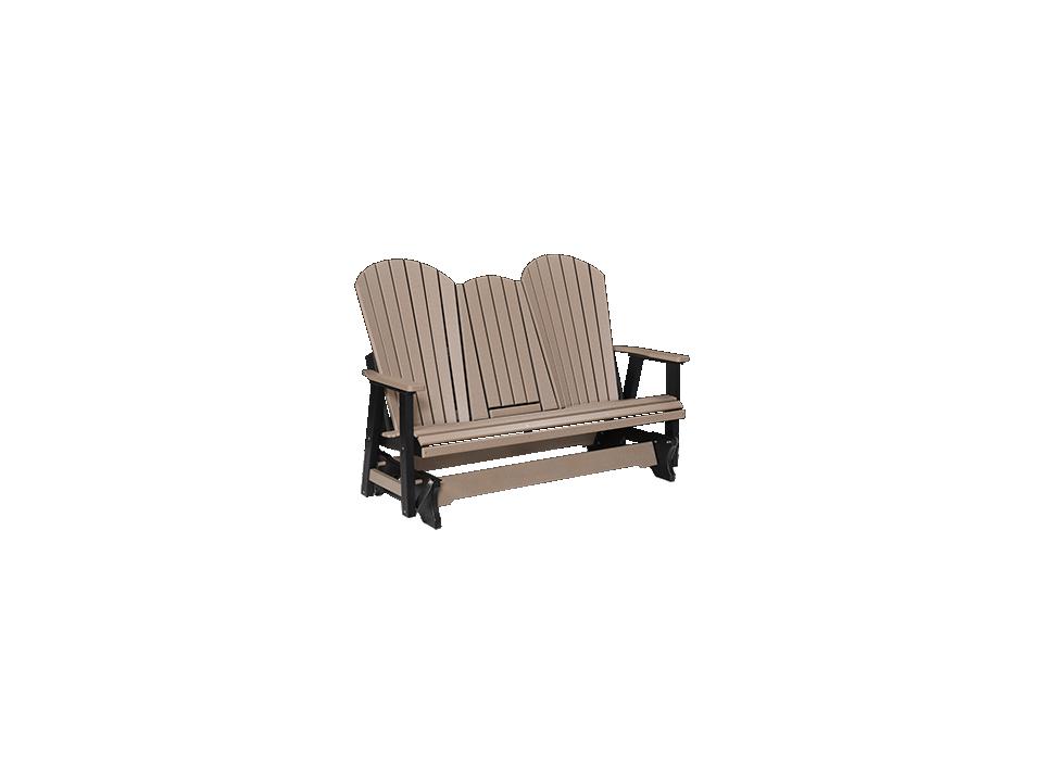 Comfo-Back Three Seat Glider with Folding Console in HDPE Poly Lumber