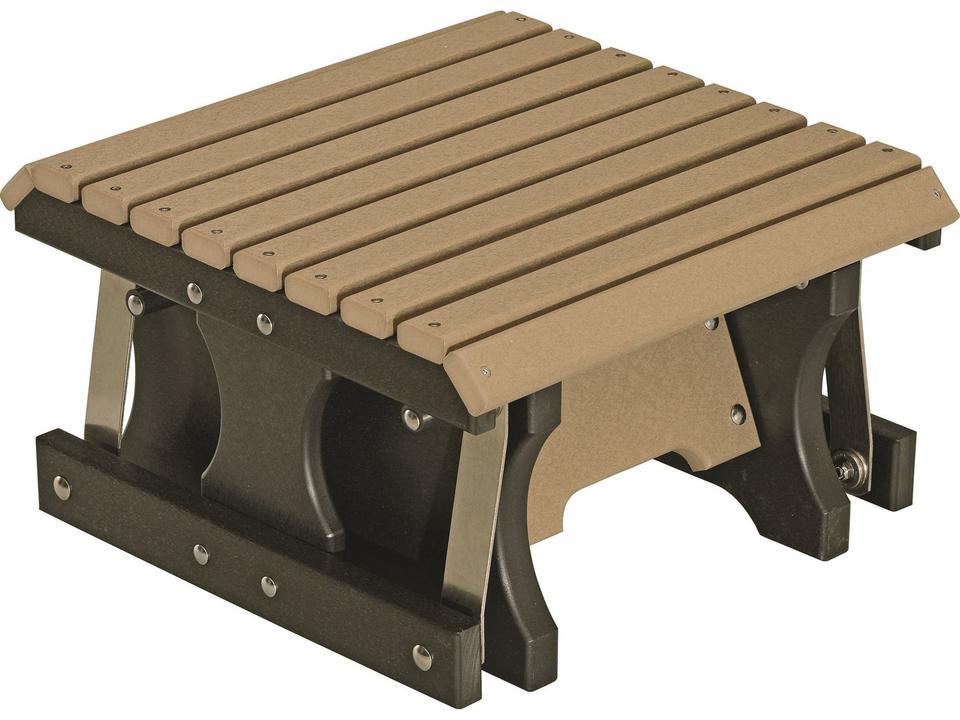 Gliding Poly Lumber Footstool with Allochrome Brackets
