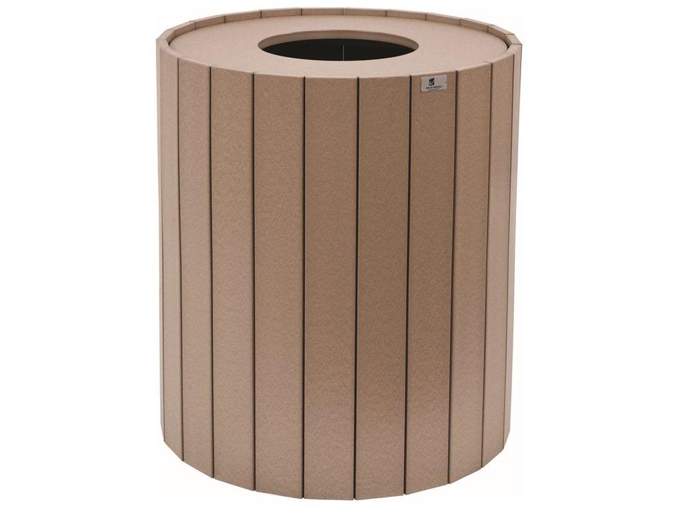 32 Gallon Round Outdoor Trash Can in HDPE Poly Lumber