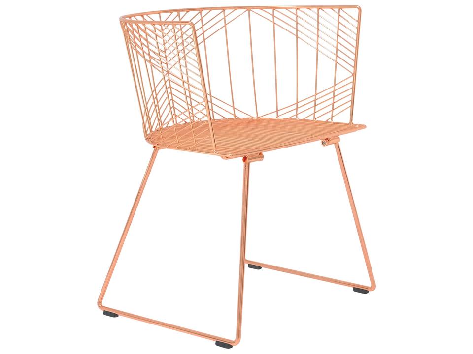 Captain Wire Dining Armchair in Copper Finish