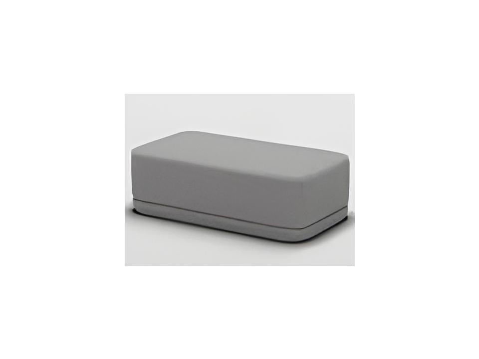 The Cube Slim Ottoman in Grey Boucle Fabric