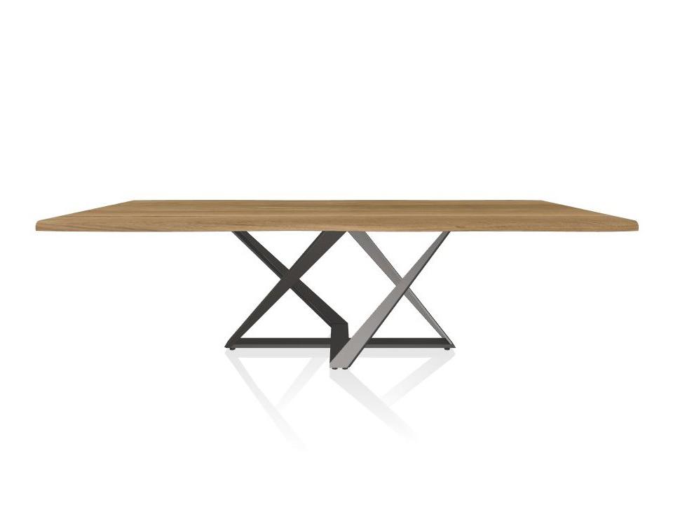 Millennium 98-Inch Rectangle Dining Table in Natural Oak and Silver