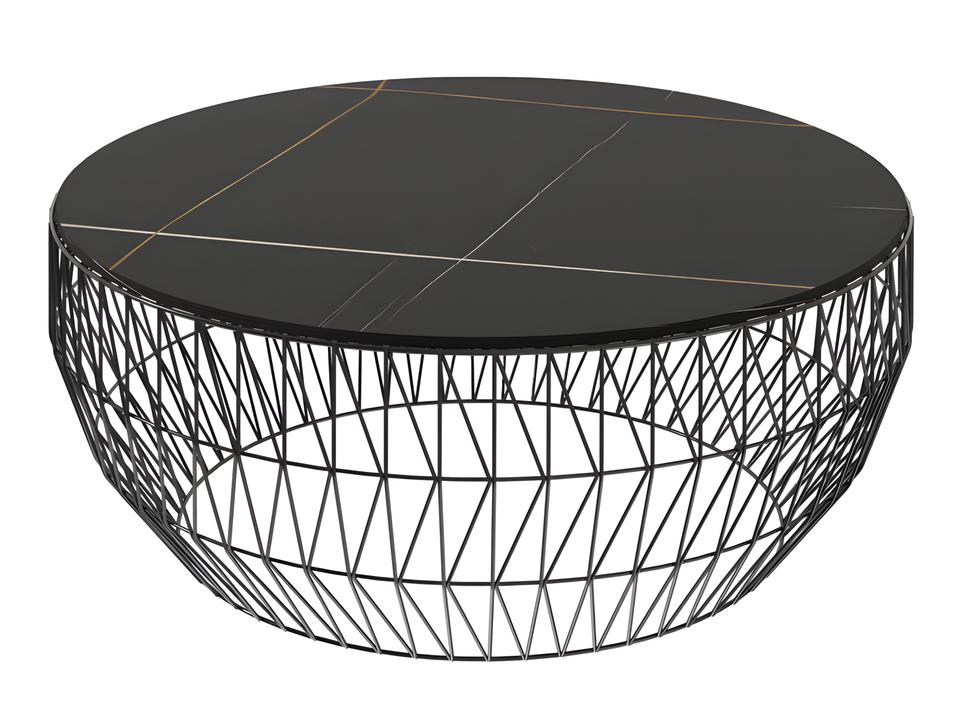 Round Ceramic Stone Table Top in Black