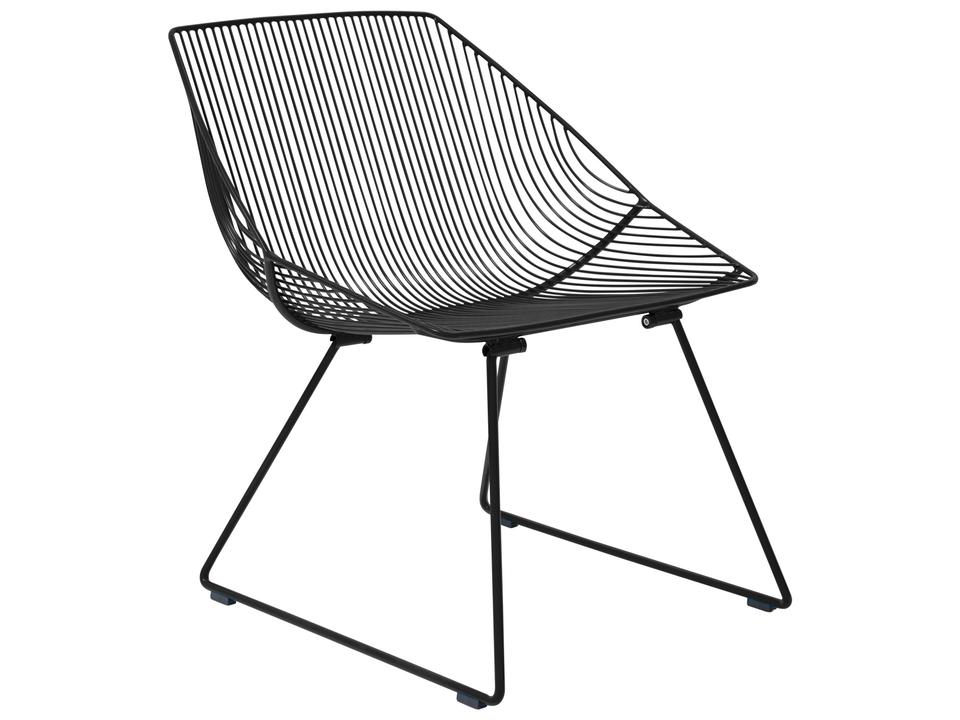 Bend Goods Bunny Indoor Outdoor Lounge Chair in Black Galvanized Steel