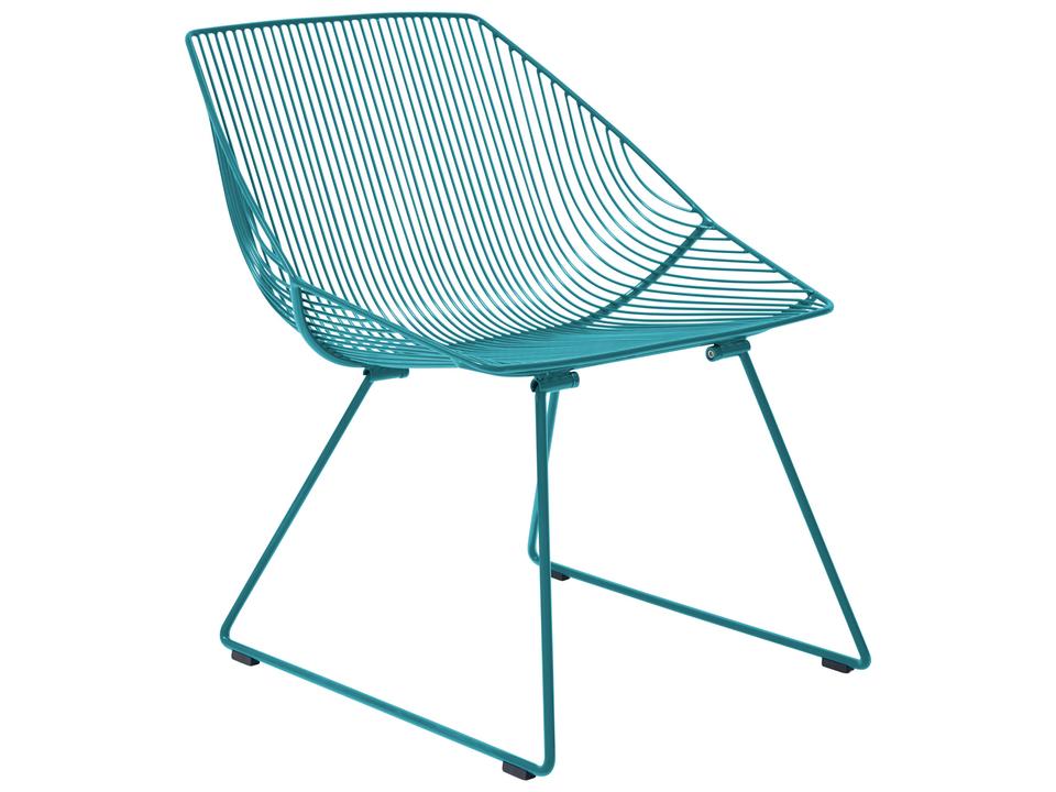 Bunny Lounge Chair in Peacock Galvanized Iron Wire