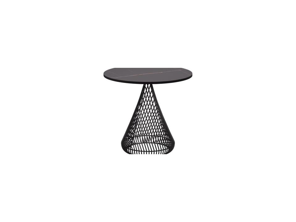 Bend Goods Cono Outdoor Side Table with Black Ceramic Stone Top