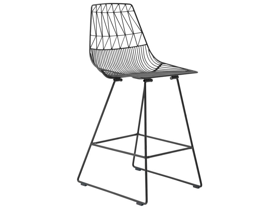 Bend Goods Lucy Wire Counter Stool in Black Galvanized Iron