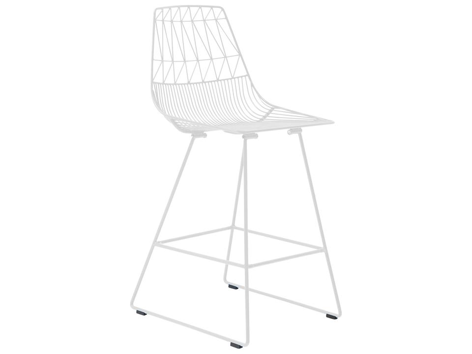 Bend Goods Lucy Galvanized Iron Wire Counter Stool in White