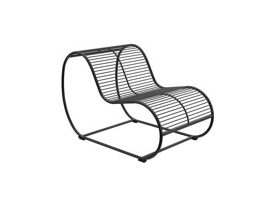 Loop Outdoor Lounge Chair in Black Powder-Coated Steel by Willy Guhl