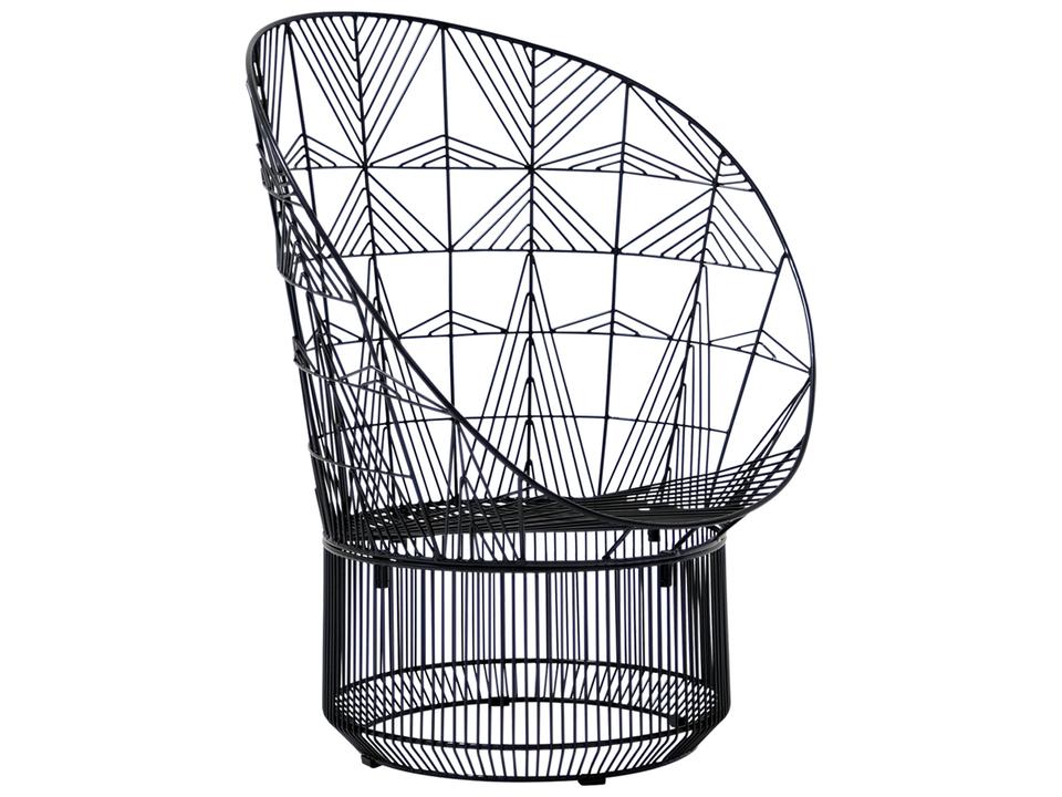Bend Goods Peacock Black Galvanized Iron Outdoor Accent Chair