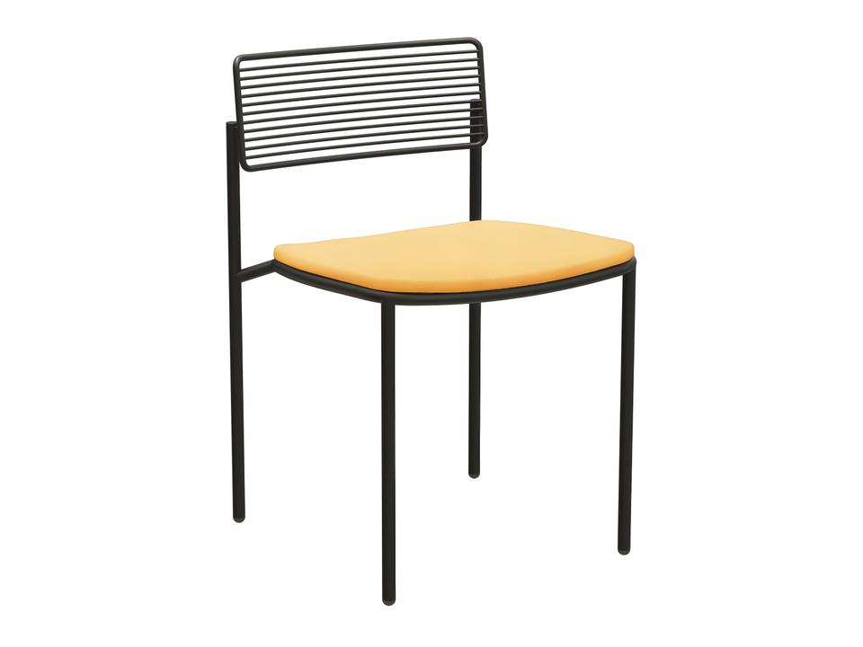 Rachel Wire Dining Side Chair in Yellow Powder-Coated Hot-Dip Galvanized Iron