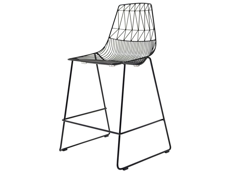 Bend Goods Lucy Stacking Outdoor Counter Stool in Black Galvanized Iron