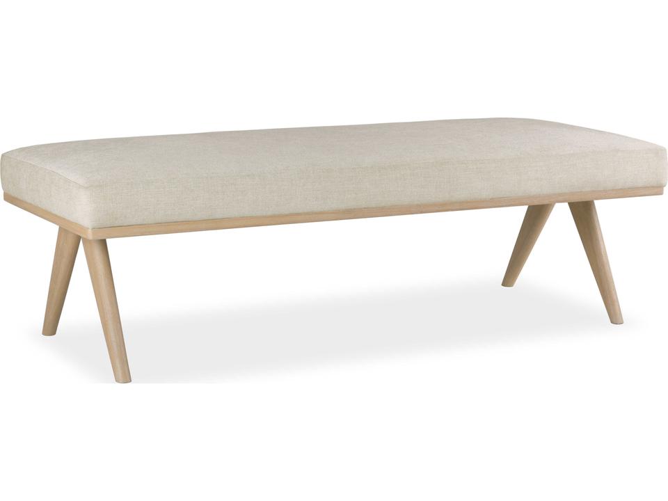 Barron Upholstered Bench in Beach Crypton Performance Fabric