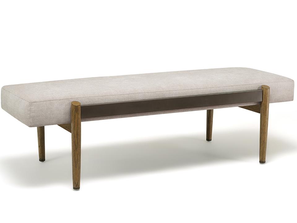 Higgins 3-Seat Crypton Fabric Accent Bench in Beach Beige