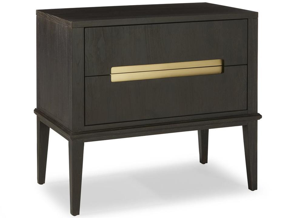 Palmer 2-Drawer Brown Teak Wood Nightstand