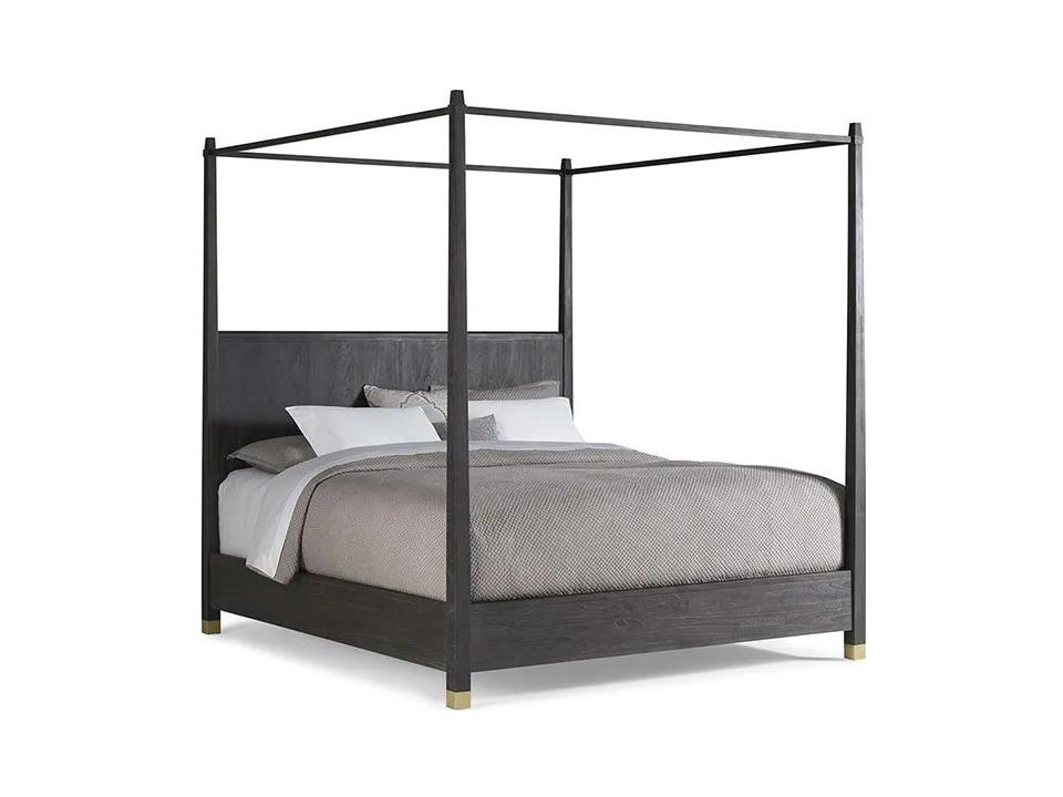 Palmer California King Canopy Bed Teak Wood in Mink