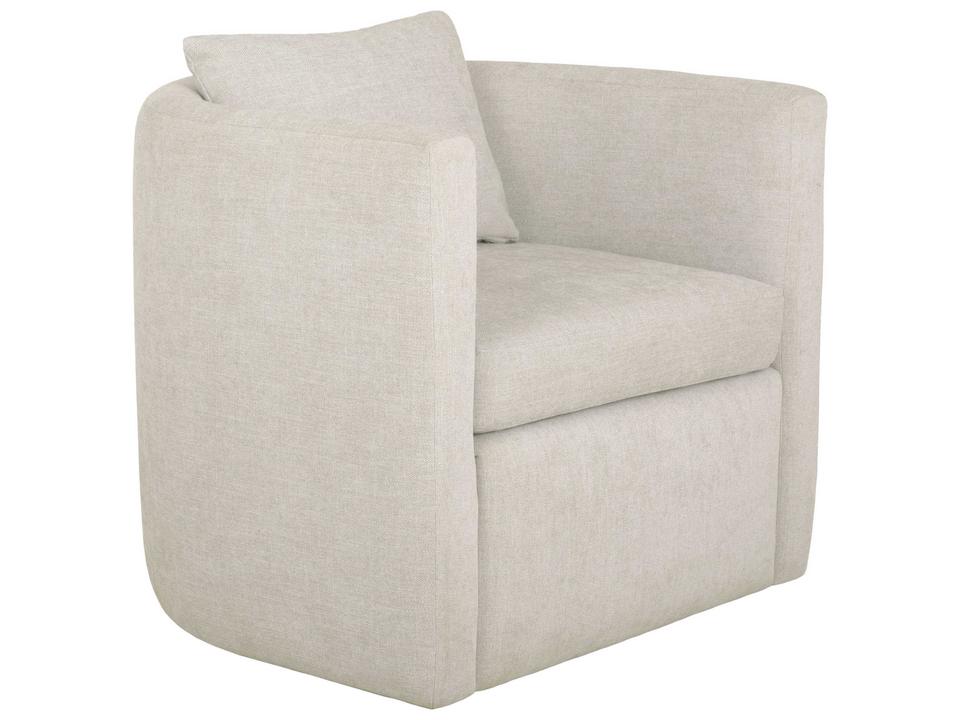 Pismo Swivel Barrel Accent Chair in White Crypton Fabric