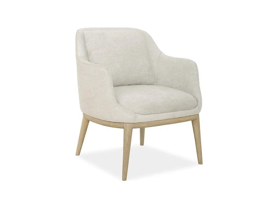 Furniture Randall Solid White Oak Accent Chair in Natural Oak with Crypton Fabric