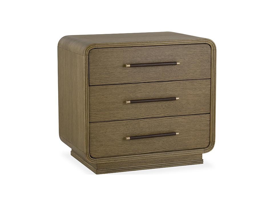 Samuel 3-Drawer Oak Wood Nightstand in Sedona Finish
