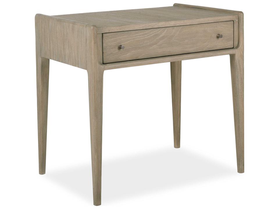Tatum 1-Drawer Teak Wood Nightstand in Fawn