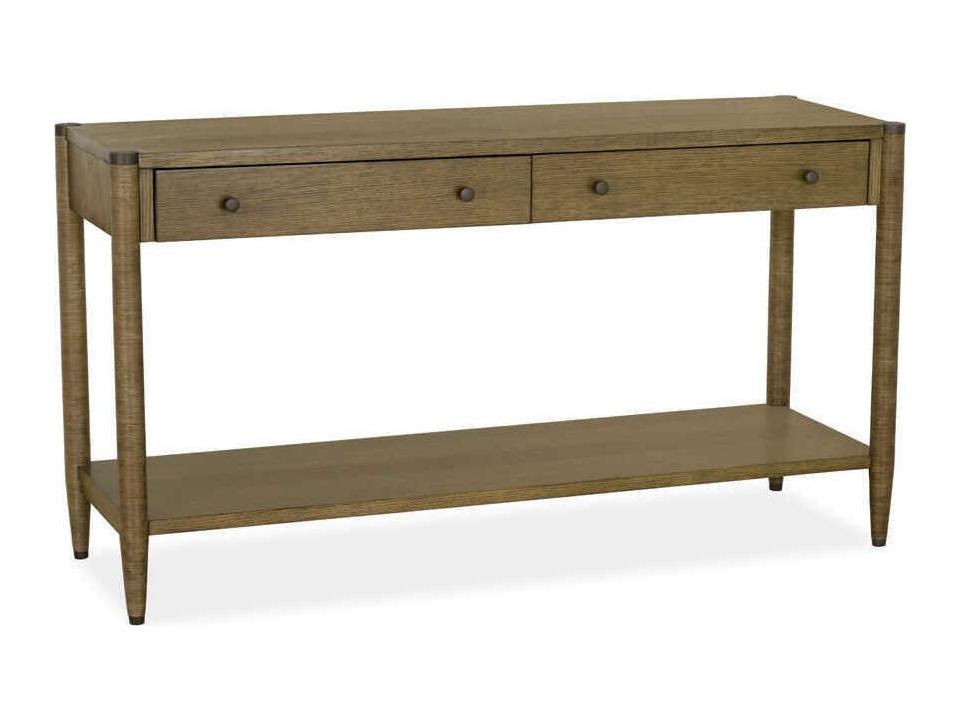 Tristan Console Table in Sedona White Oak with Rattan Wrapped Legs