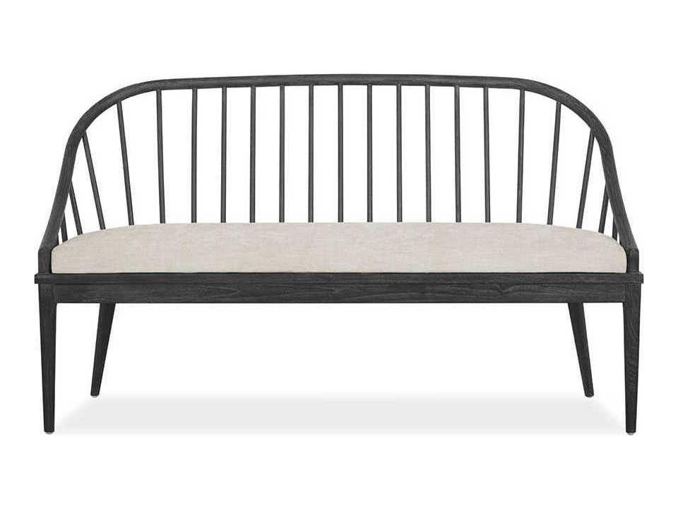 Wallace Crypton Beach Mink Black Upholstered Accent Bench