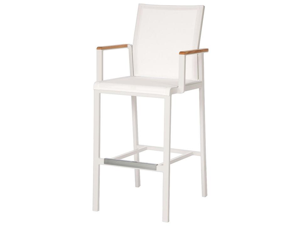 Aura Bar Stool - Arctic White Aluminum - Pearl Textilene Sling
