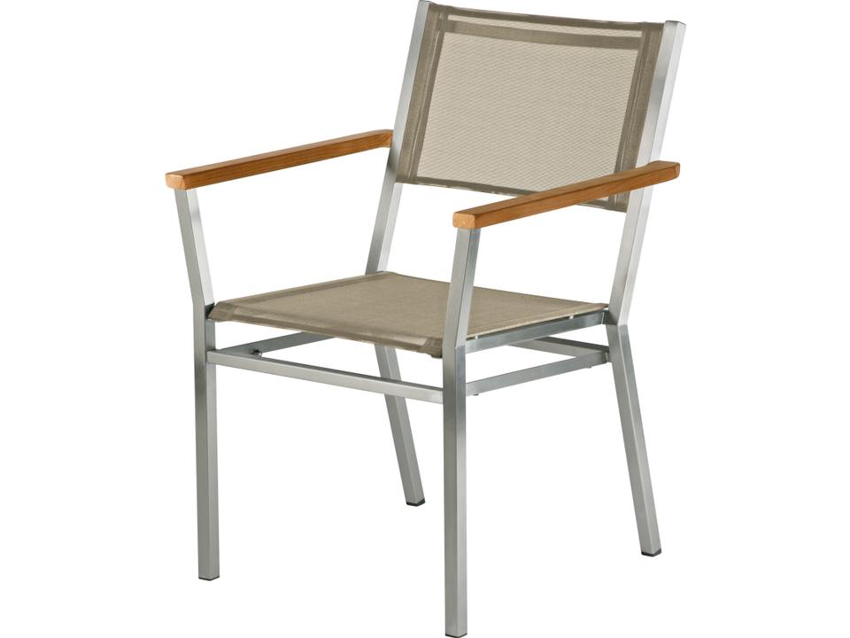 Equinox Metal Sling Dining Side Chair in Titanium Textilene