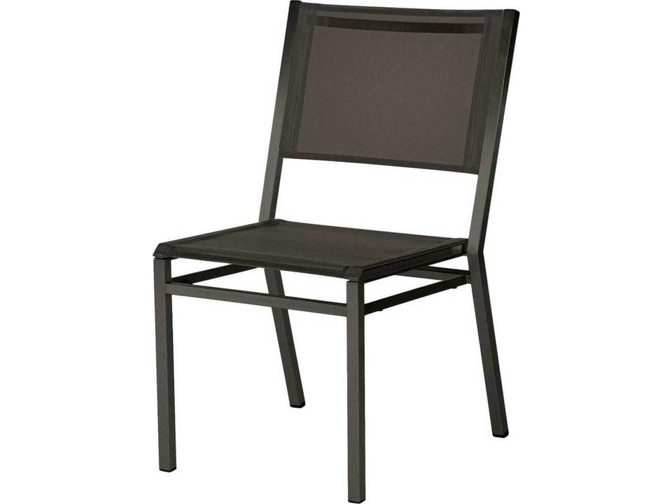Equinox Steel Sling Outdoor Dining Side Chair in Charcoal