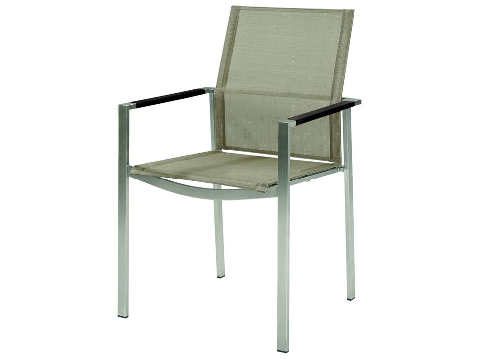 Mercury Dining Armchair in Marine Grade Stainless Steel and Titanium Textilene