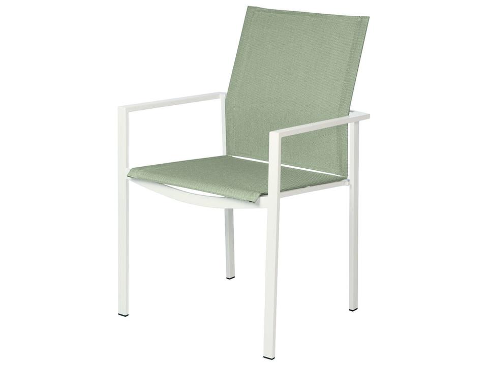 Equinox Stacking Sling Bar Armchair in Powder Coated Stainless Steel and Textilene