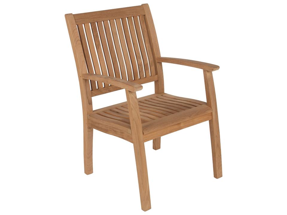Monaco Teak Outdoor Dining Armchair in Natural Teak