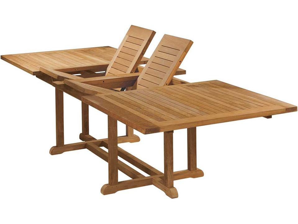 Arundel 113-Inch Extending Teak Dining Table with Umbrella Hole