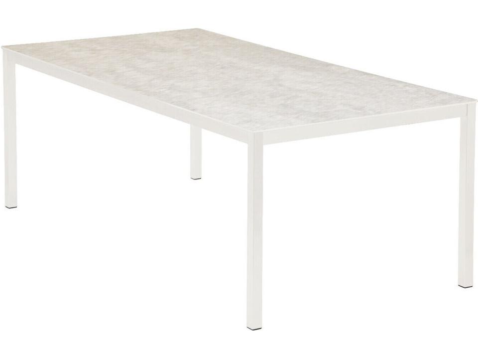 Equinox 79-Inch Rectangle Dining Table in Arctic White with Frost Ceramic Top