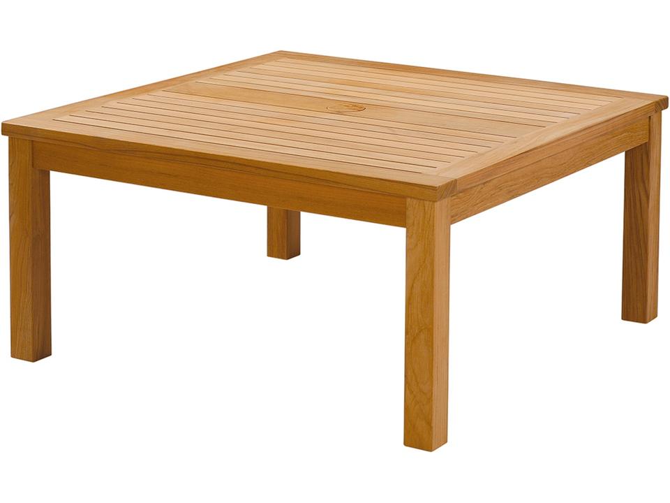 Haven Square Coffee Table in Natural Teak with Parasol Hole