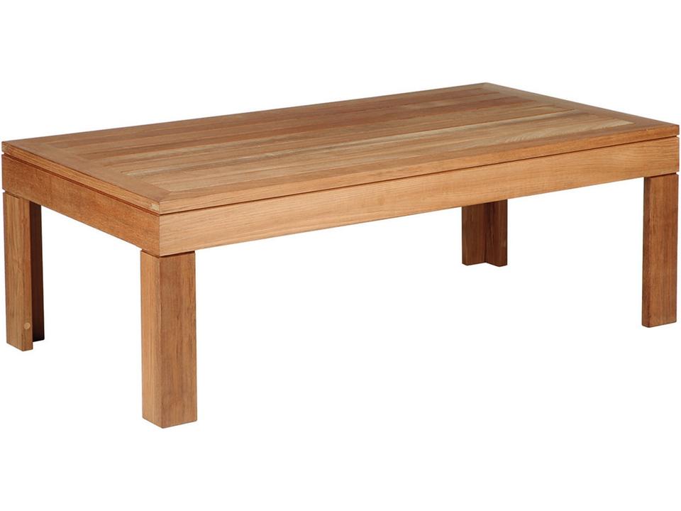 Linear 47 Inch Rectangle Outdoor Low Table in Natural Teak