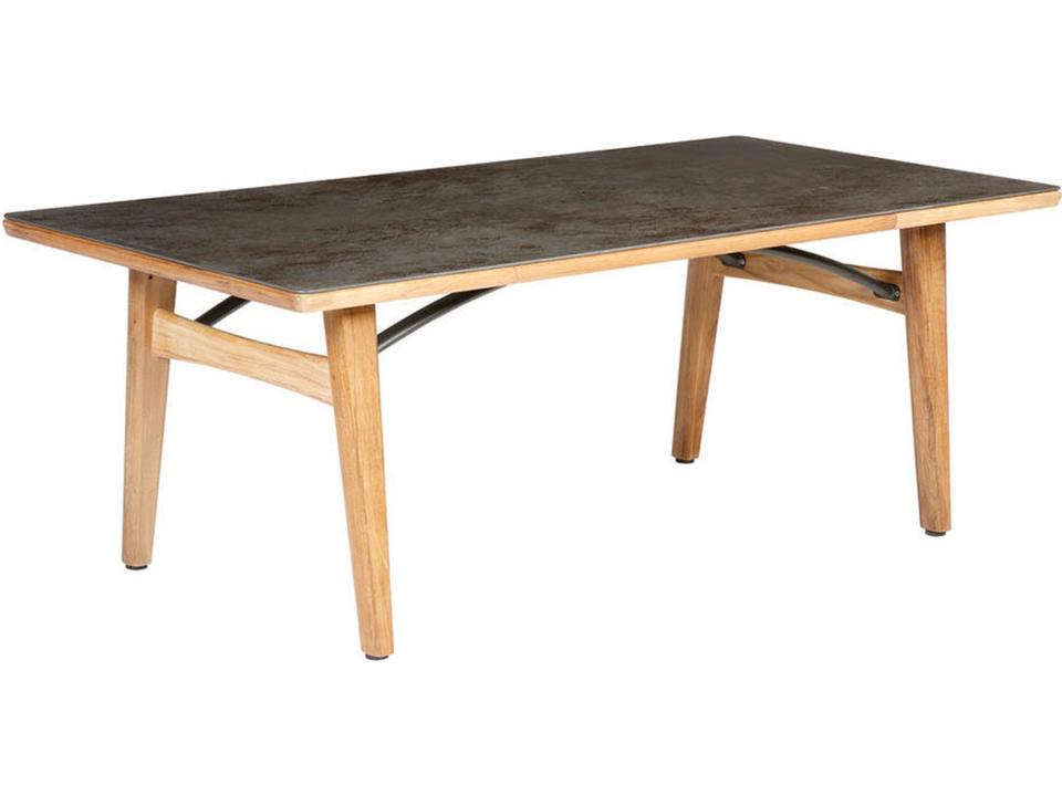 Monterey 79-Inch Rectangle Dining Table in Natural Teak and Oxide Ceramic