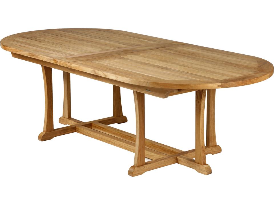 Stirling Extending Oval Dining Table in Natural Teak
