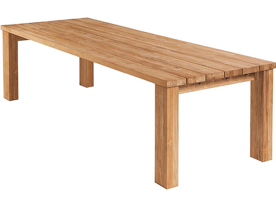 Titan 118-Inch Rustic Teak Outdoor Dining Table