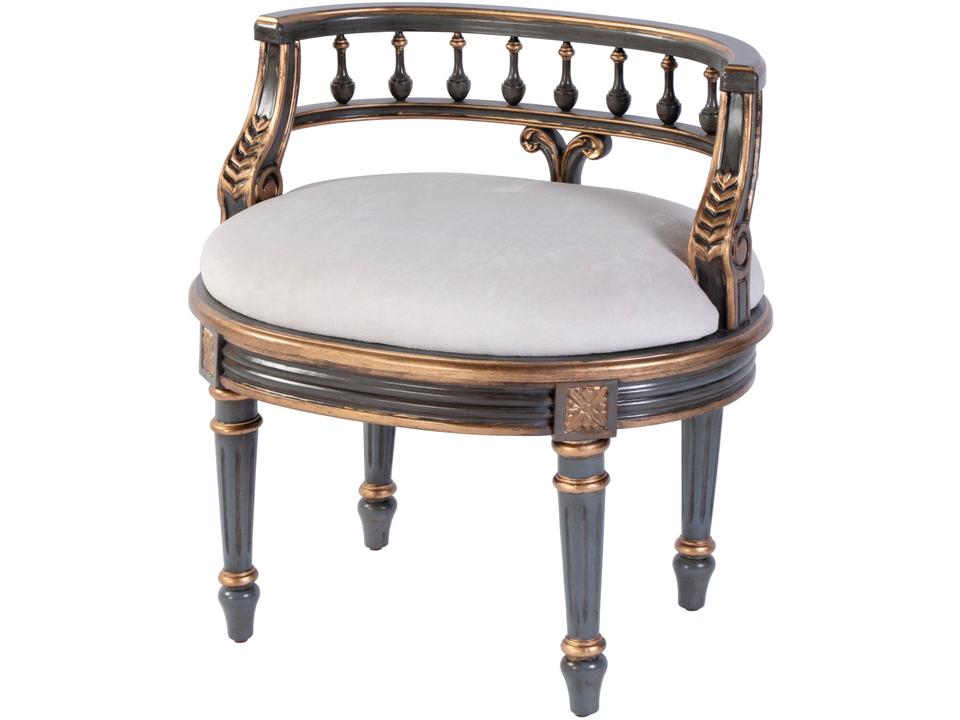 Hathaway Royal Pastel Blue Upholstered Vanity Seat