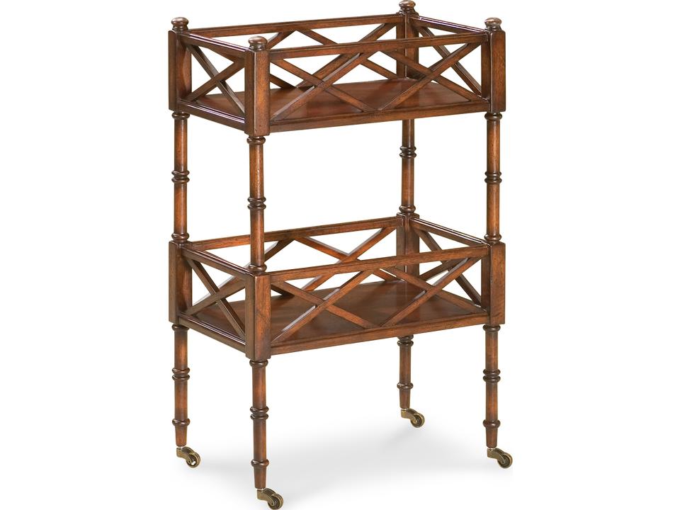 Plantation Cherry Mobile Serving Cart with Antique Brass Casters