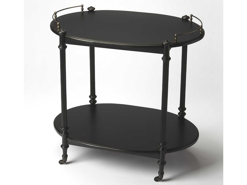 Specialty Company Wood Tea Server with Casters Black Licorice Finish