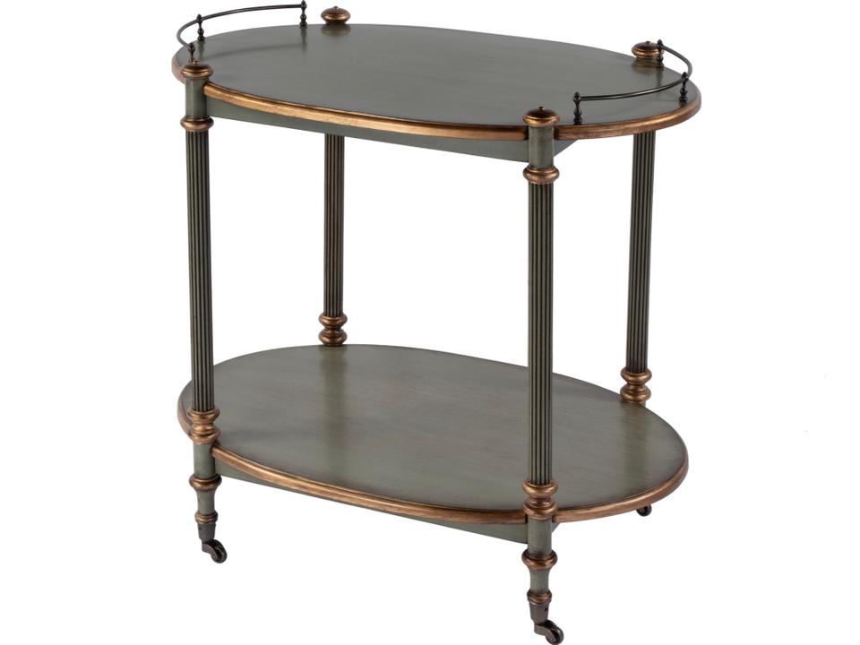 Specialty Company Kathleen 2-Tier Oval Bar Cart in Pastel Green